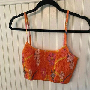 Collusion ASOS cropped floral spaghetti strap tank top